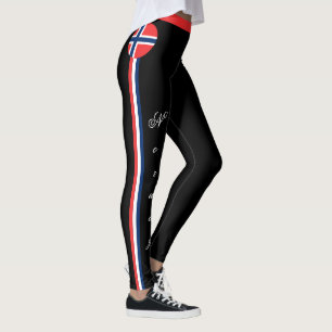 Leggings Moda Noruega y Bandera noruega, fanáticos de viaj