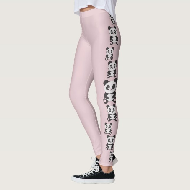 Leggings Moda Original Dibujo Animado Divertido Panda de Pu (Izquierda)