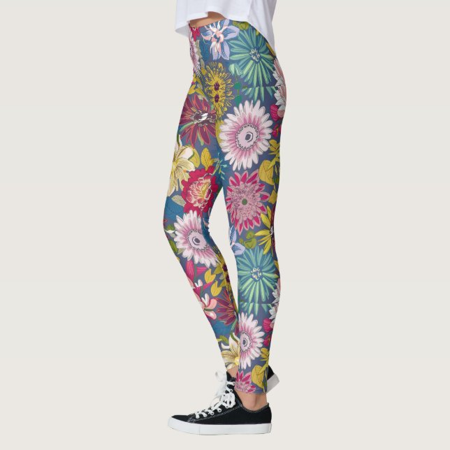 Leggings Moda Patrón floral multicolor (Izquierda)