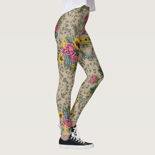 Leggings Moda Patrón floral multicolor (Derecha)