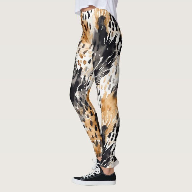 Leggings Moda Peach White Leopard Animal Print (Izquierda)