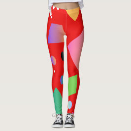 Leggings Moda picante de fondo de chile rojo geométrico pre