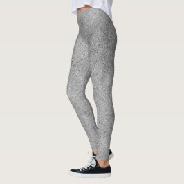 Leggings Moda Purpurina Plata Relieve metalizado Esparkle