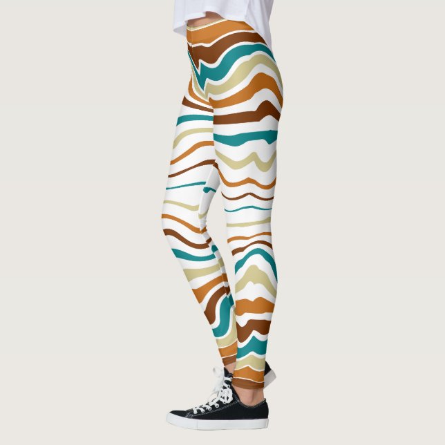 Leggings moda rayas azules blancas y marrones (Izquierda)