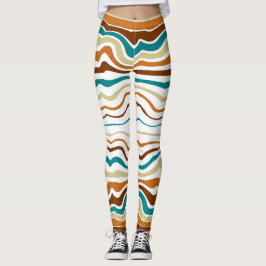 Leggings moda rayas azules blancas y marrones