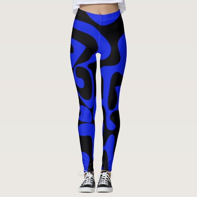 Leggings Moda real azul negro mate mujeres (Anverso)