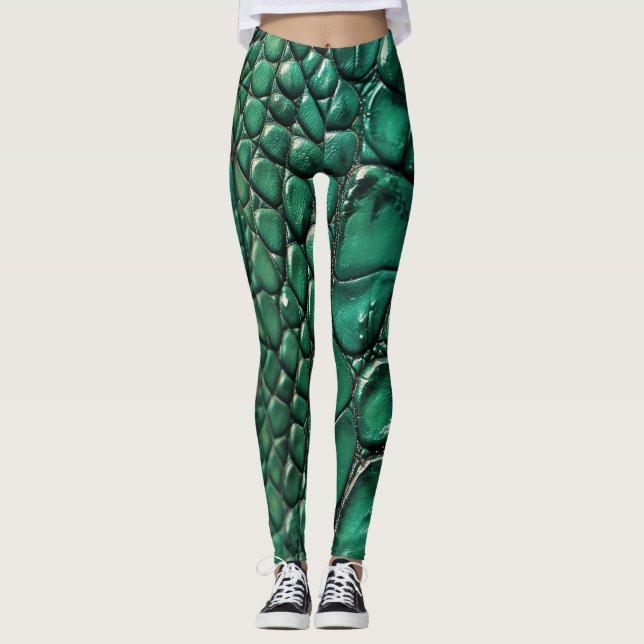 Leggings Moda Reptilia Diseño Esmeralda (Anverso)
