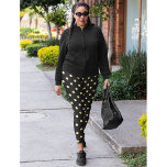 Leggings Moda retro Moda del patrón de puntos de polka de o<br><div class="desc">Personalizado, retro, fresco, lindo, moda, elegante, a la moda, a la moda, a la moda, a la respiración, cosido a la mano, falsos puntos de polka de oro sobre el patrón negro de las mujeres viajes de toda la moda ejerciendo deportes de yoga gimnasia corriendo pantalones de piernas, que se...</div>