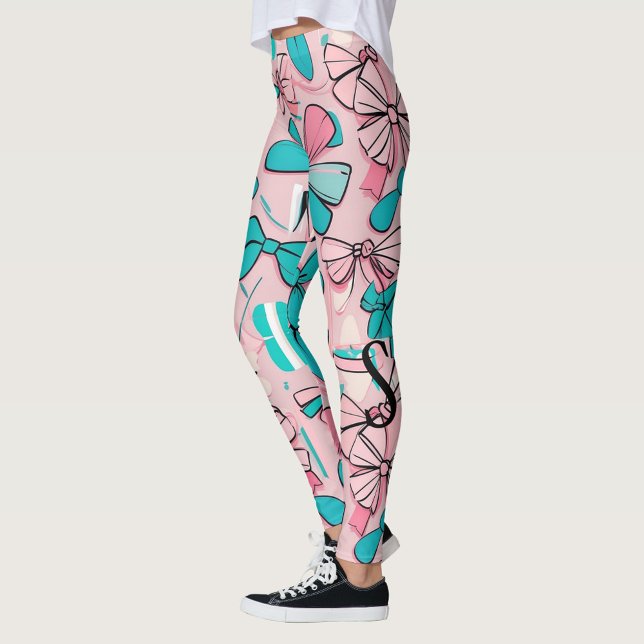 Leggings Moda rosa pastel dobla el monograma del Día de San (Subido por el creador)