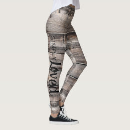 Leggings moda rústica SIMPLEMENTE AMADO guión en madera de 
