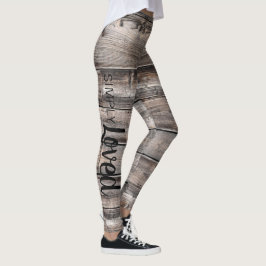 Leggings moda rústica SIMPLEMENTE AMADO guión en madera de 