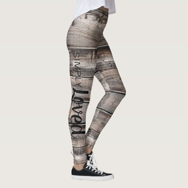 Leggings moda rústica SIMPLEMENTE AMADO guión en madera de  (Derecha)
