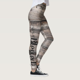 Leggings moda rústica SIMPLEMENTE BENDICIÓN en madera de pi