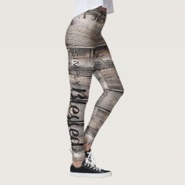 Leggings moda rústica SIMPLEMENTE BENDICIÓN en madera de pi
