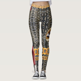 Leggings Moda Sparkly Gold Elegante Para Sus Leyendas Perso