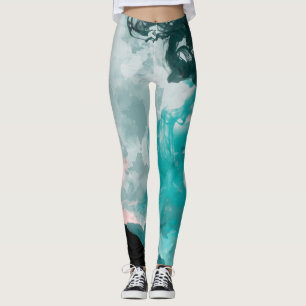 Leggings Moda Verde azulada turquesa azul turquesa azul osc