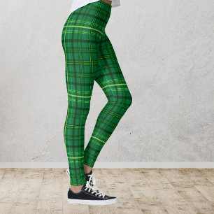 Leggings Moda verde de Guay del modelo de la tela escocesa