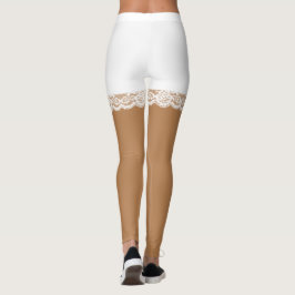 Leggings Moda White Lace Faux Shorts