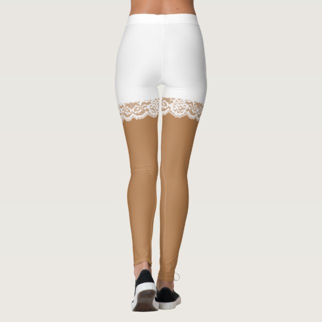 Leggings Moda White Lace Faux Shorts (Reverso)