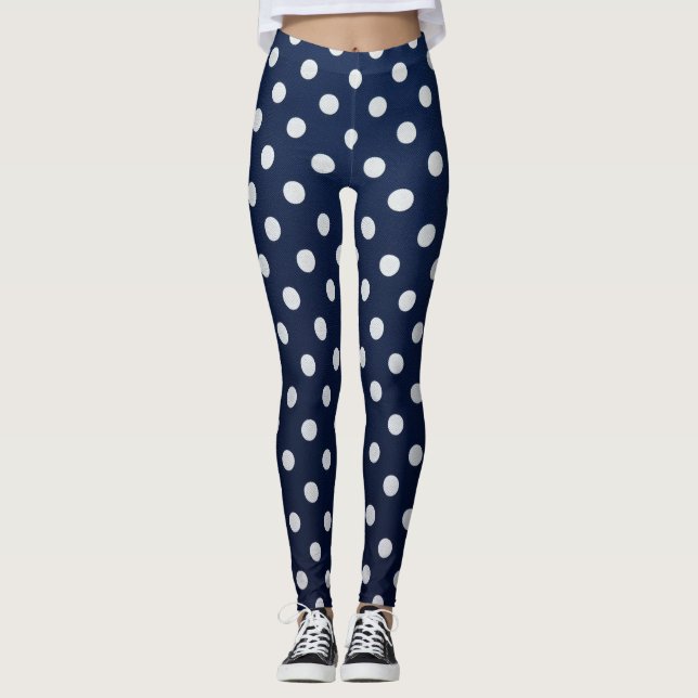 Leggings Moda y puntos de polka blanco y sin tiempo (Anverso)