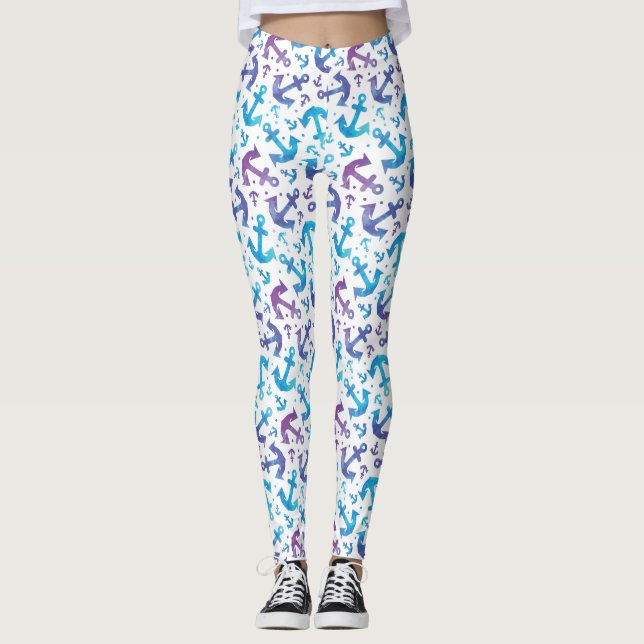 Leggings Modelo 2 del ancla del teñido anudado (Anverso)