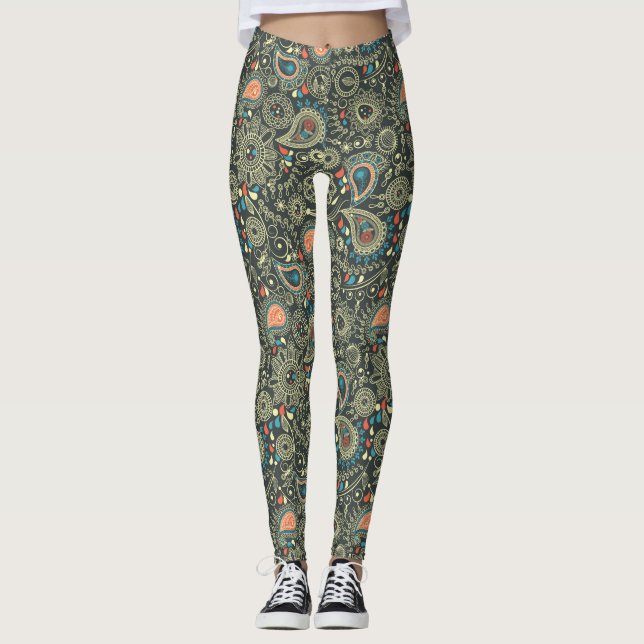 Leggings Modelo 3 de Paisley (Anverso)