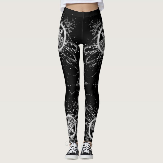 Leggings Modelo abstracto de la libélula (Anverso)