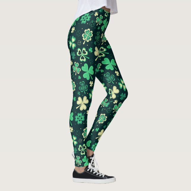Leggings Modelo afortunado verde oscuro del trébol de St (Derecha)