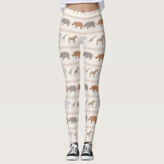 Leggings Modelo africano 1 de los animales (Anverso)