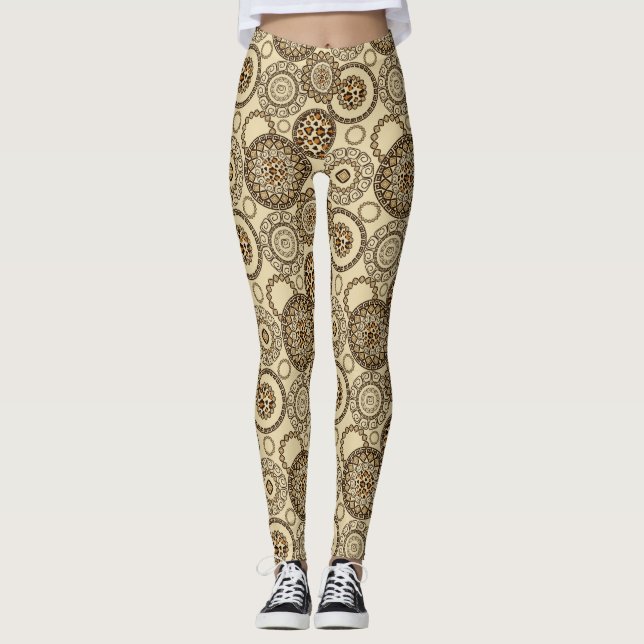 Leggings Modelo africano 3 de la piel del guepardo (Anverso)
