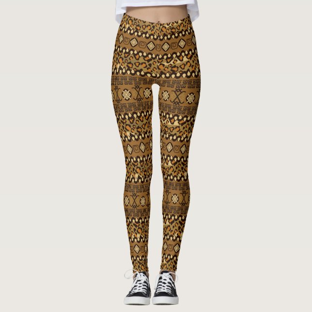 Leggings Modelo africano de la piel del guepardo (Anverso)