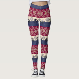 Leggings Modelo africano étnico con los simbols de Adinkra