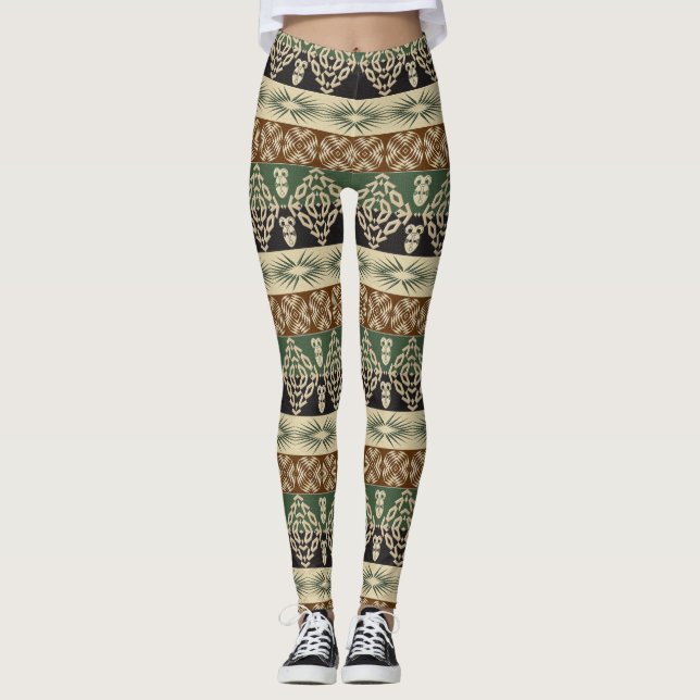 Leggings modelo africano tribal étnico (Anverso)