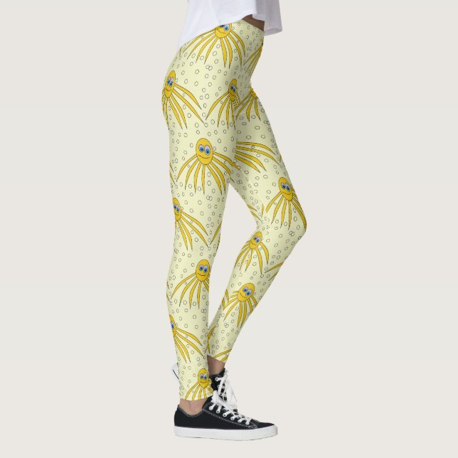 Leggings Modelo amarillo de la natación del pulpo de la (Derecha)