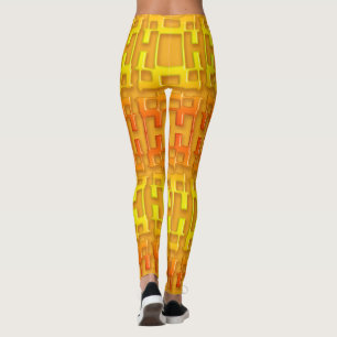 Leggings Modelo anaranjado geométrico étnico