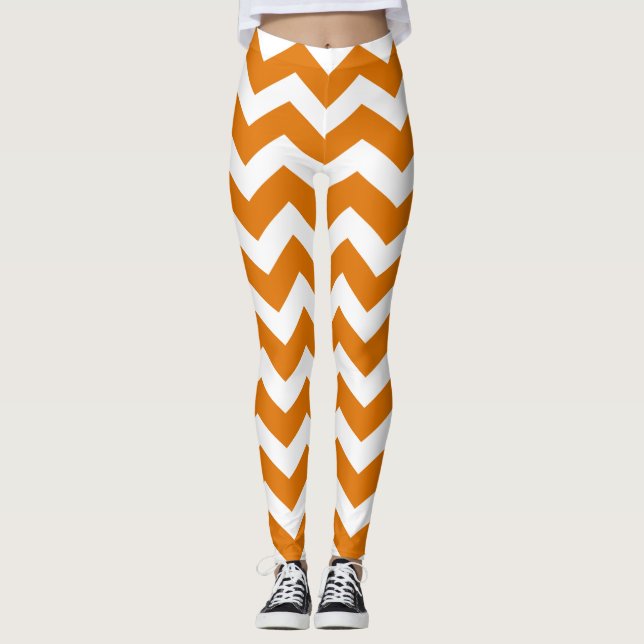 Leggings Modelo anaranjado quemado de Chevron (Anverso)