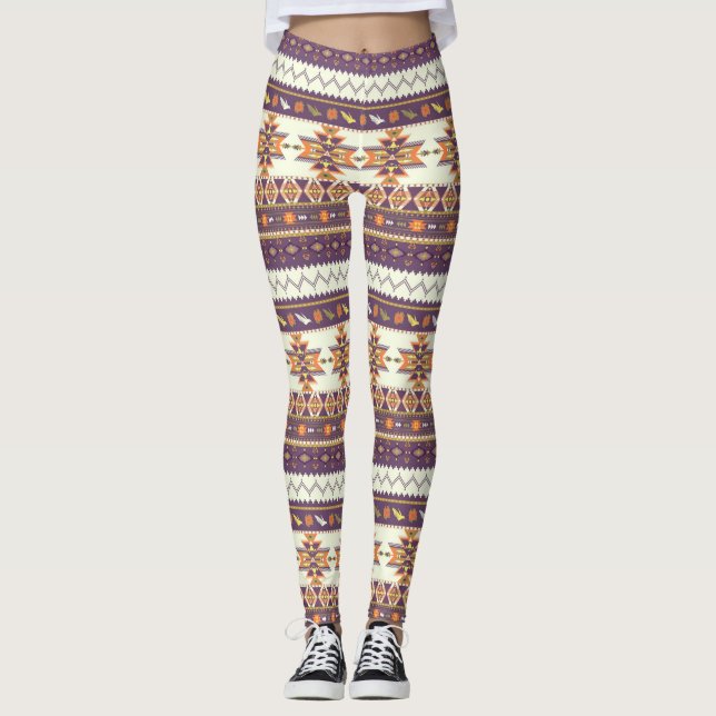 Leggings Modelo azteca colorido (Anverso)