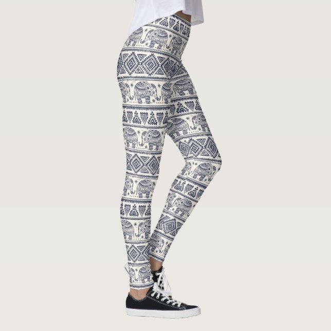 Leggings Modelo azteca tribal étnico del elefante (Derecha)