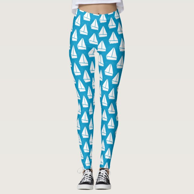 Leggings Modelo azul claro del velero (Anverso)