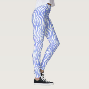 Leggings Modelo azul de la cebra de la acuarela