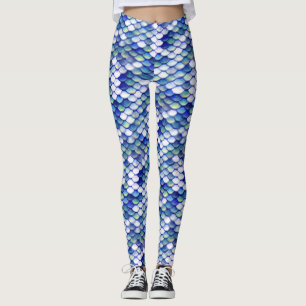 Leggings Modelo azul de la piel de la sirena
