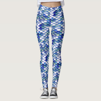 Leggings Modelo azul de la piel de la sirena