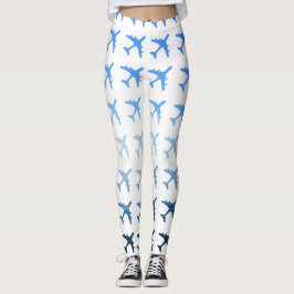 Leggings Modelo azul del aeroplano de la pendiente