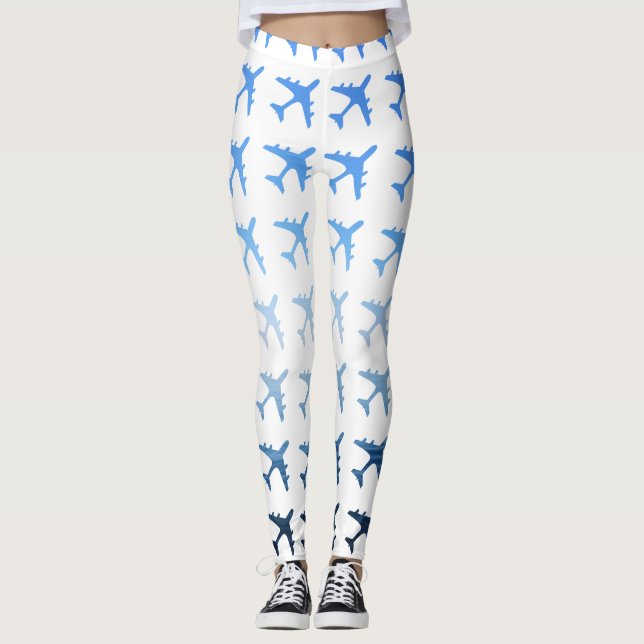 Leggings Modelo azul del aeroplano de la pendiente (Anverso)