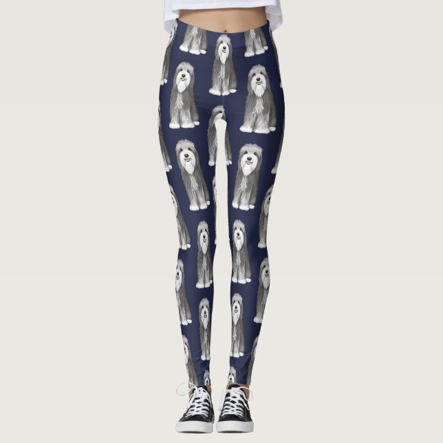 Leggings Modelo barbudo lindo de los collies (Anverso)