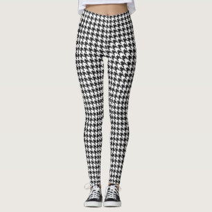 Leggings Modelo blanco y negro de Houndstooth