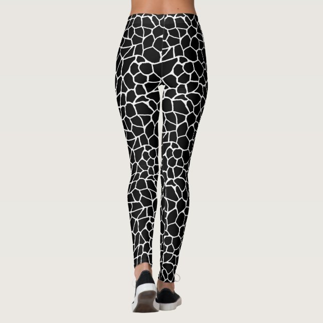 Leggings Modelo blanco y negro del animal del estampado de (Reverso)