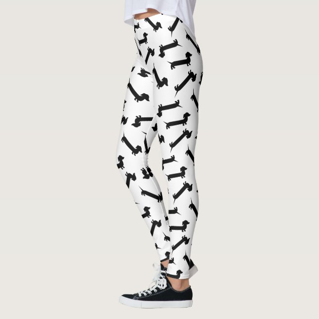 Leggings Modelo blanco y negro del Dachshund (Izquierda)