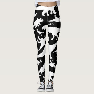 Leggings Modelo blanco y negro del dinosaurio