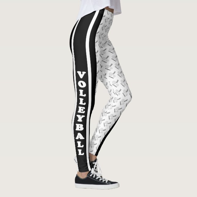 Leggings Modelo blanco y negro del voleibol (Derecha)